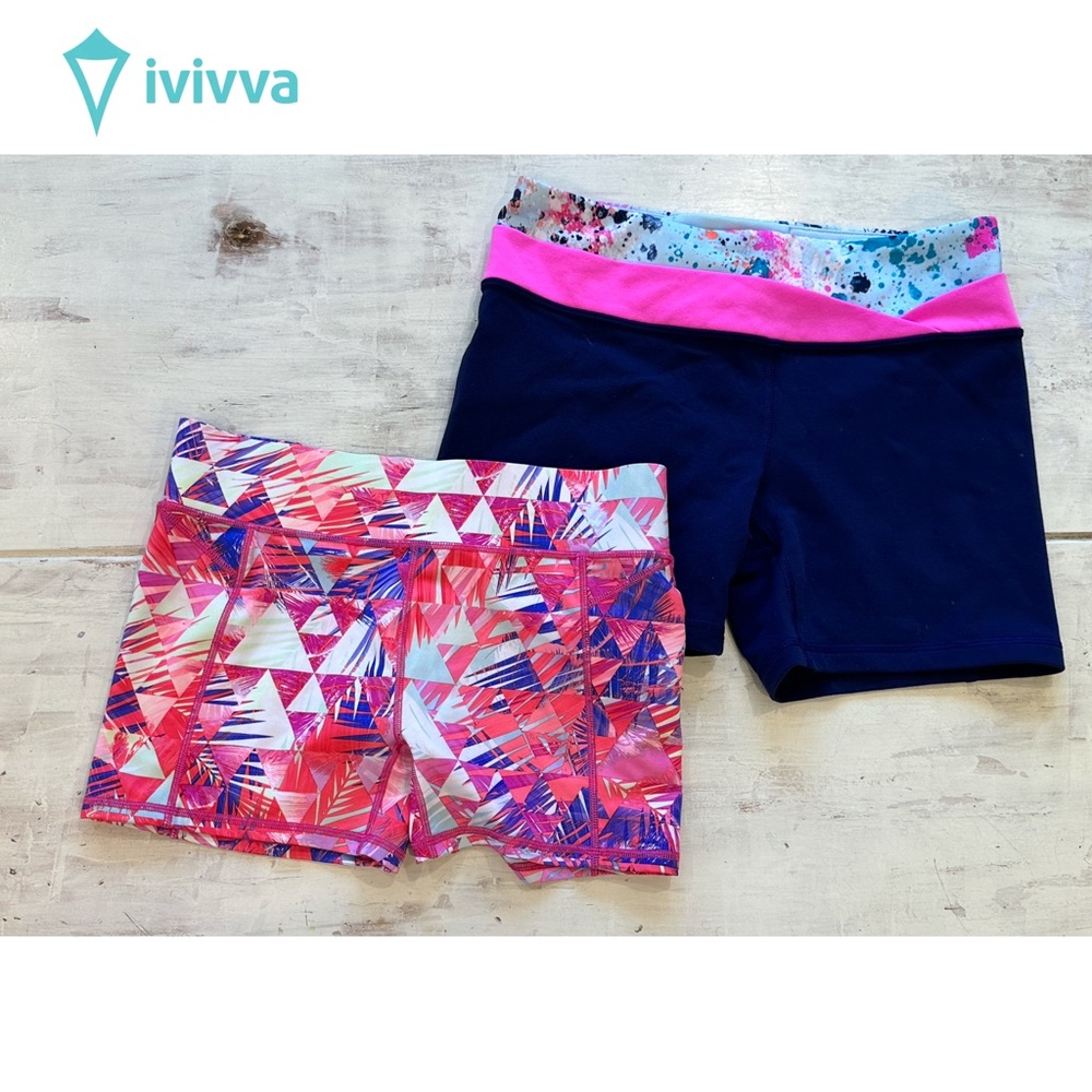 2 Pairs of Ivivva By Lululemon Spandex Shorts Sz. 12